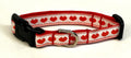 White with Red Hearts & Stripe Dog Collar 1/2