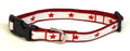 White with Red Stars Dog Collar 1/2