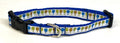 White with Blue, Green & Orange Wine Glasses Dog Collar 1/2