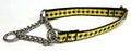Yellow, Black & White Plaid Chain Martingale Collar 1/2