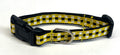 Yellow, Black & White Plaid Dog Collar 1/2