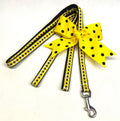 Yellow, Black & White Plaid Dog Leash 1/2
