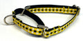 Yellow, Black & White Plaid Martingale Collar 1/2