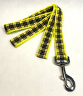 Yellow, Black and Red Plaid Dog Leash 1in
