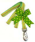 Yellow, Green, Orange, Brown, White, Blue Stripe Dog Leash 3/4