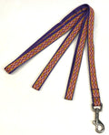 Yellow, Orange, Purple, and White Argyle Dog Leash 1/2