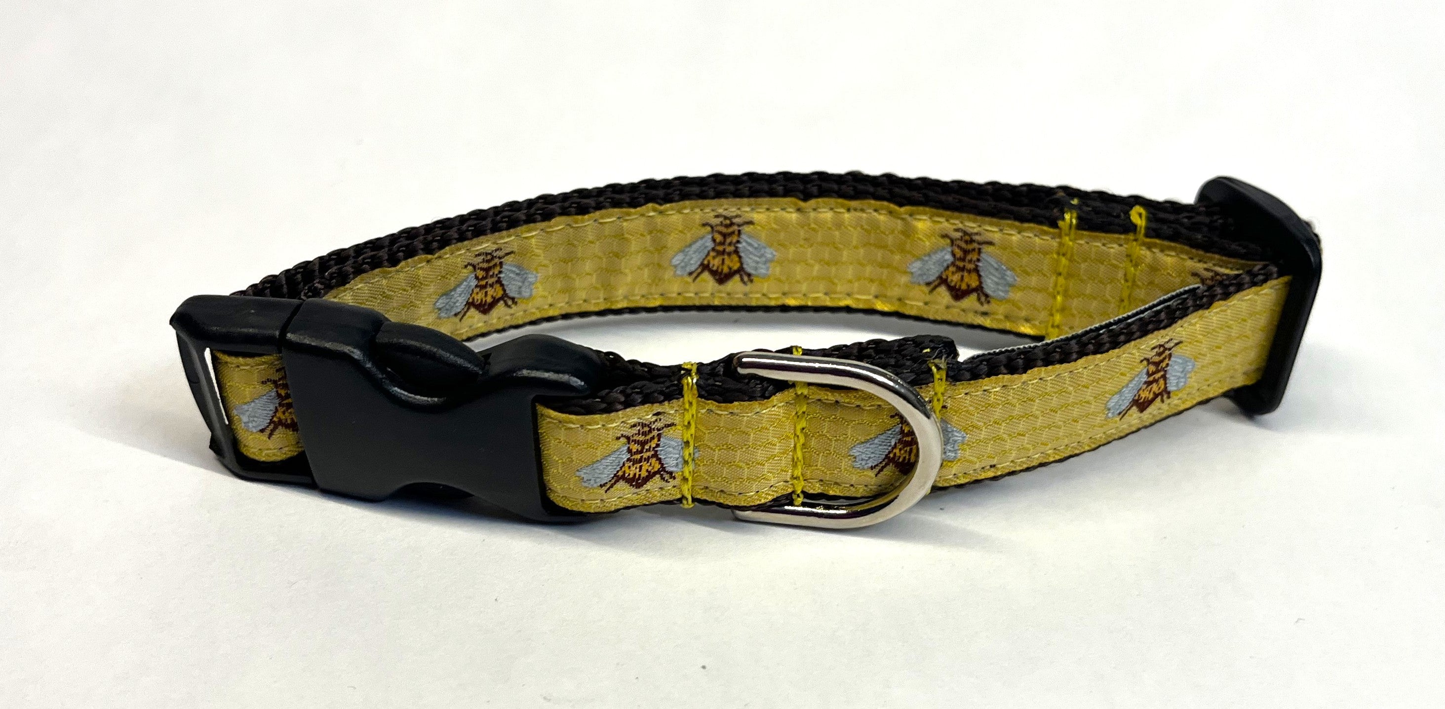Yellow with Bees Dog Collar 3/4