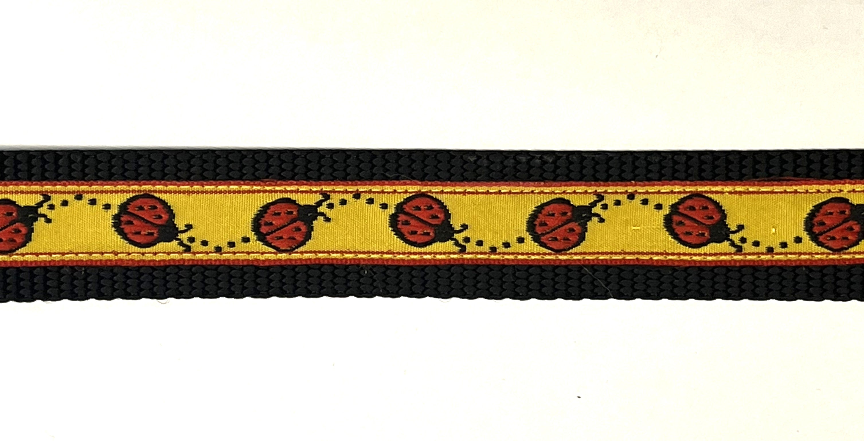 Yellow with Red Ladybugs Martingale Collar 1in