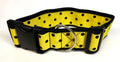 Yellow with Black Polka Dots Dog Collar 2in
