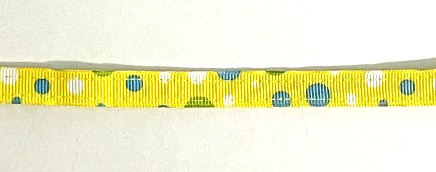 Yellow with Blue, Green, and White Bubble Dots Cat Collar
