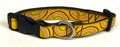 Yellow with Brown, Pink, and Green Half Circles Dog Collar 3/4