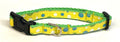 Yellow with Green, Blue & White Bubble Dots Dog Collar 1/2