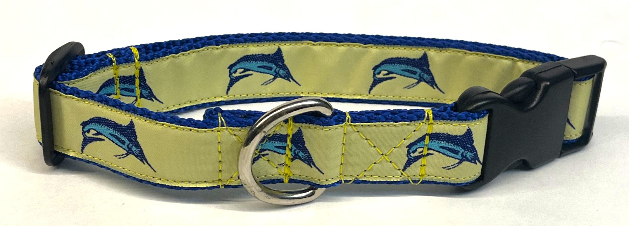 Yellow with Swordfish Dog Collar 1in