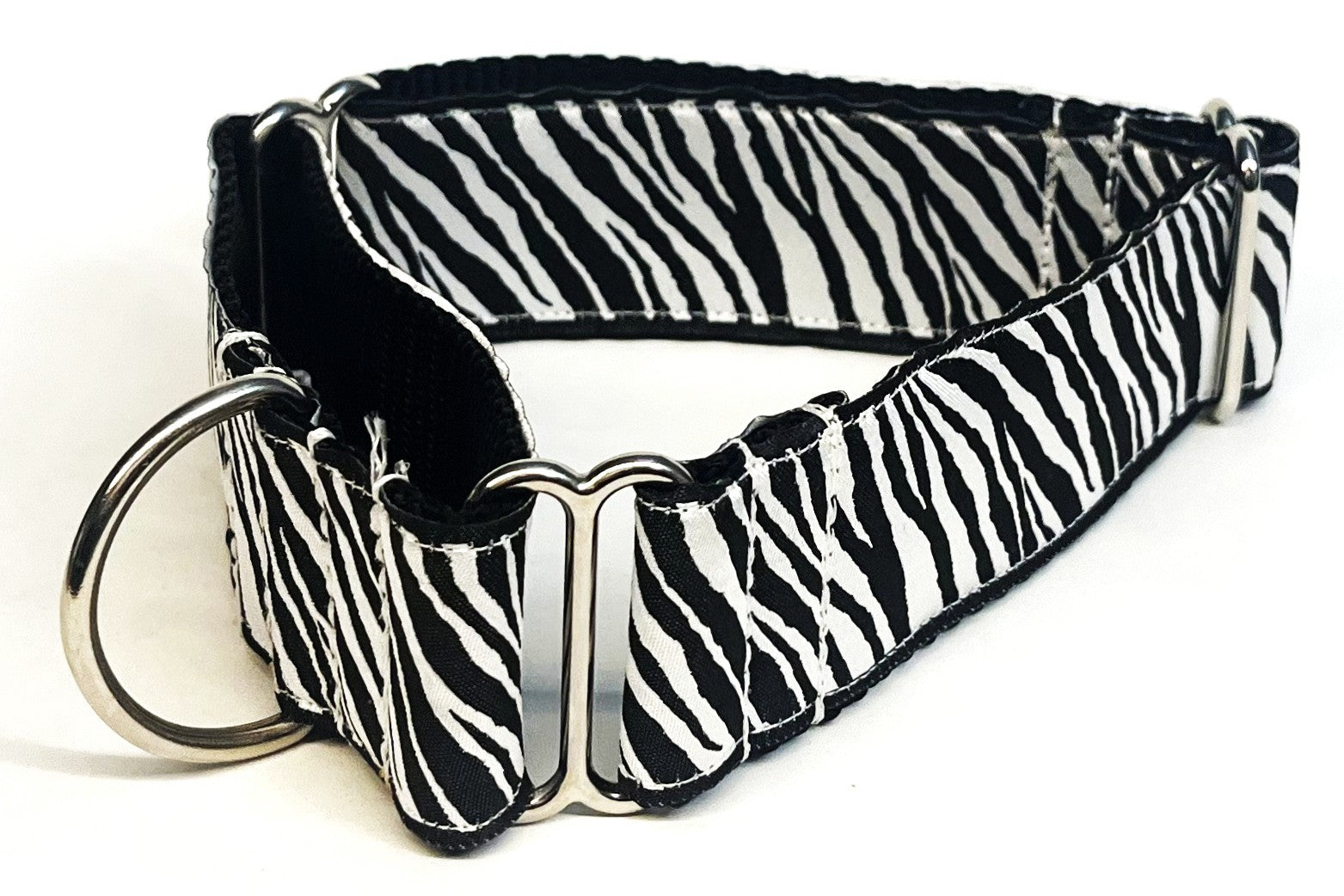 Zebra Print Martingale Collar 1 1/2 in