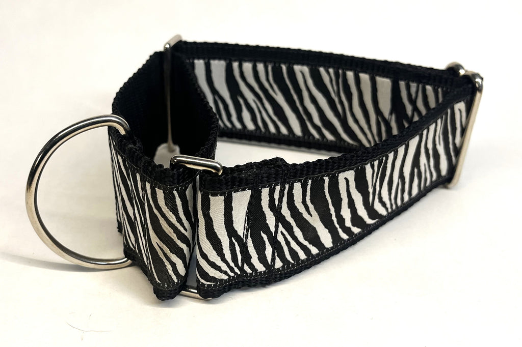 Zebra Print Martingale Collar 2in
