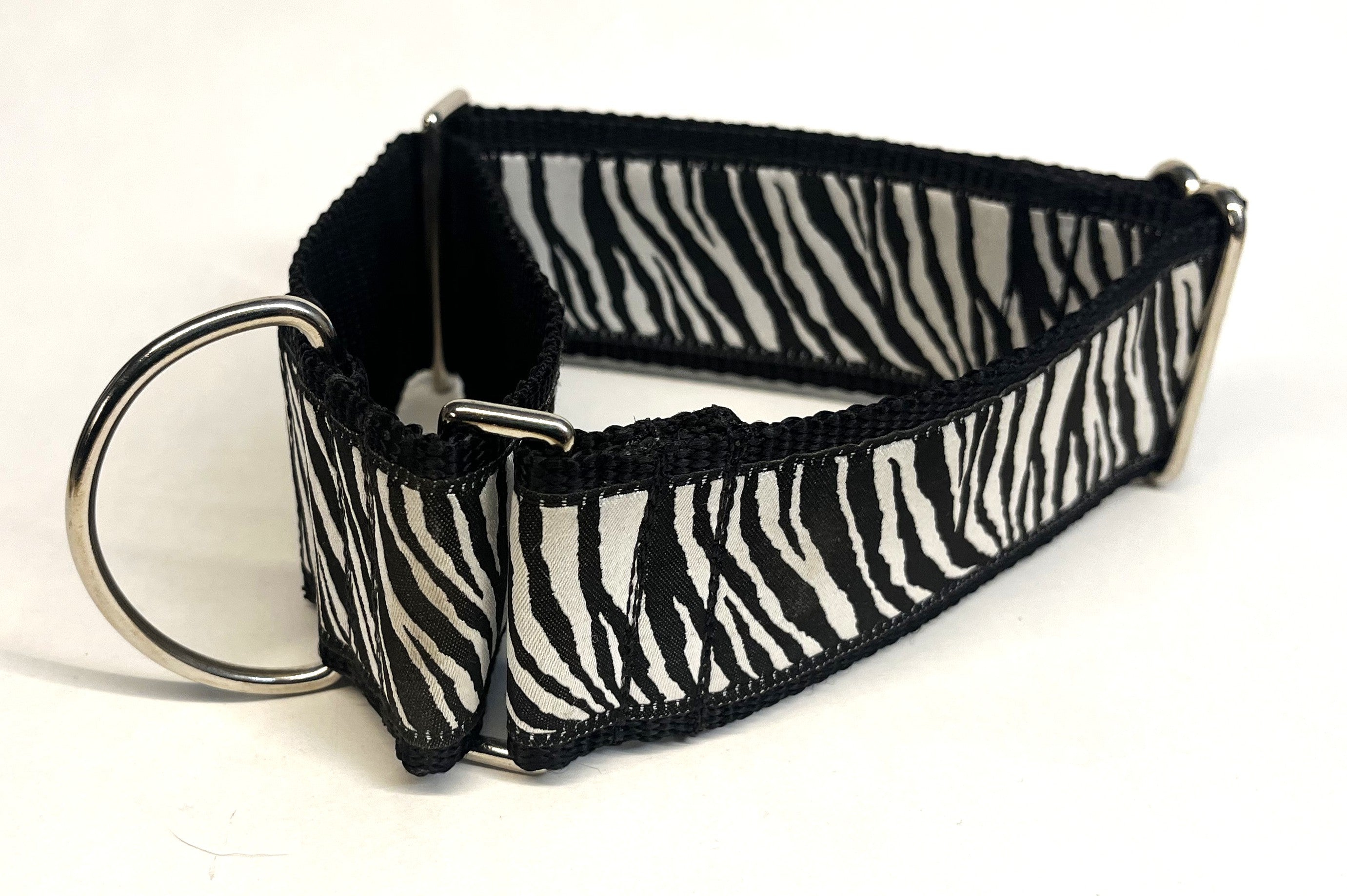 Zebra Print Martingale Collar 2in