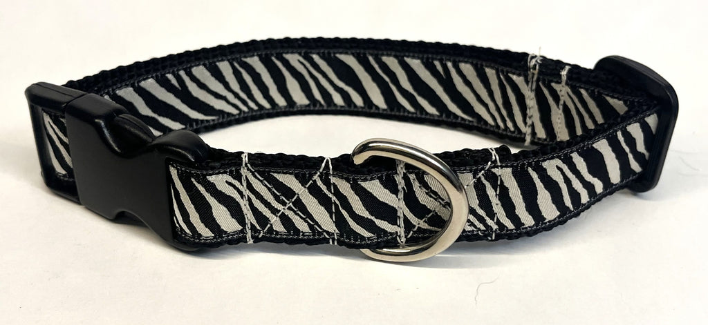 Zebra Print Dog Collar 1in