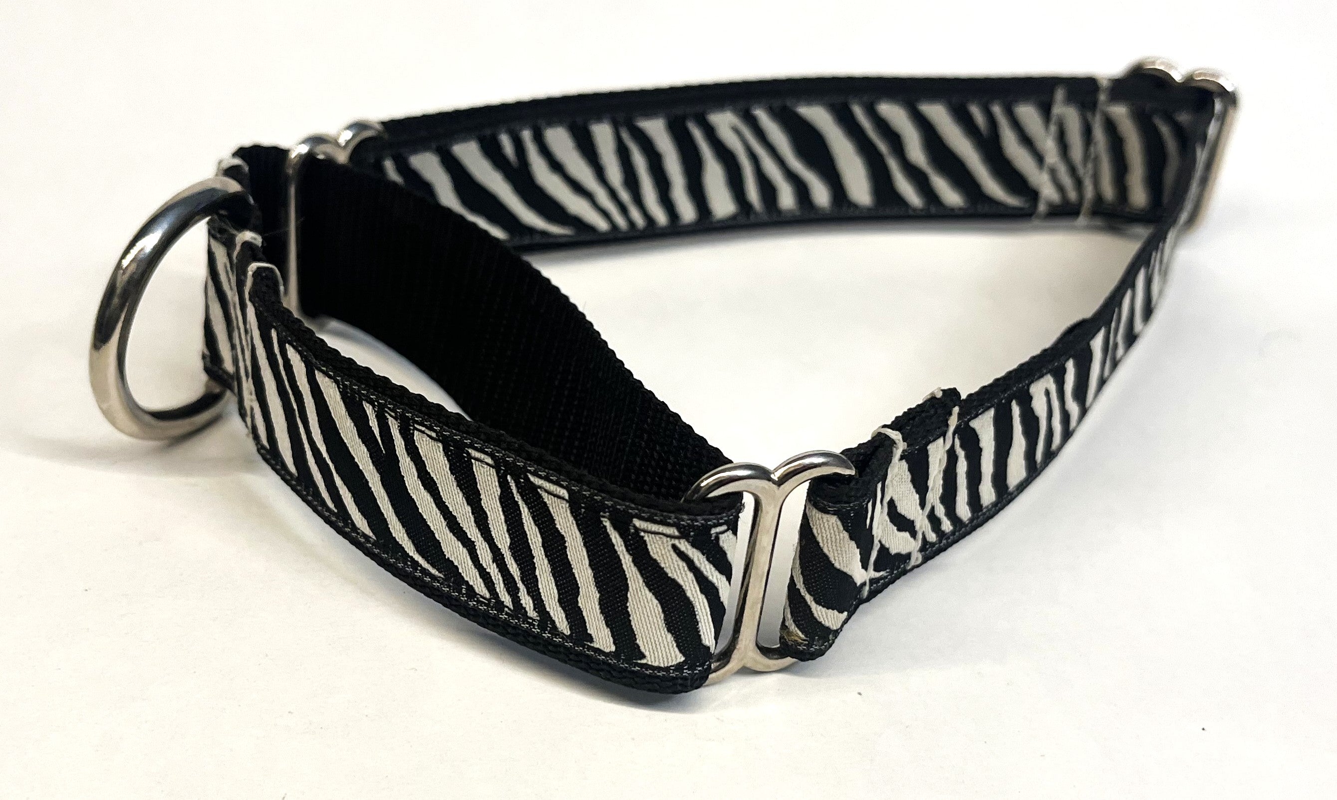 Zebra Print Martingale Collar 1in
