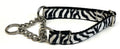 Zebra Print Chain Martingale Collar 3/4