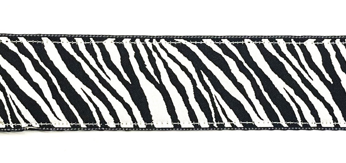 Zebra print dog collar 1 1/2 in