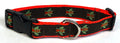 Brown with Orange Flies Dog Collar 1in