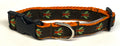 Brown with Orange and Green Flies Dog Collar 3/4