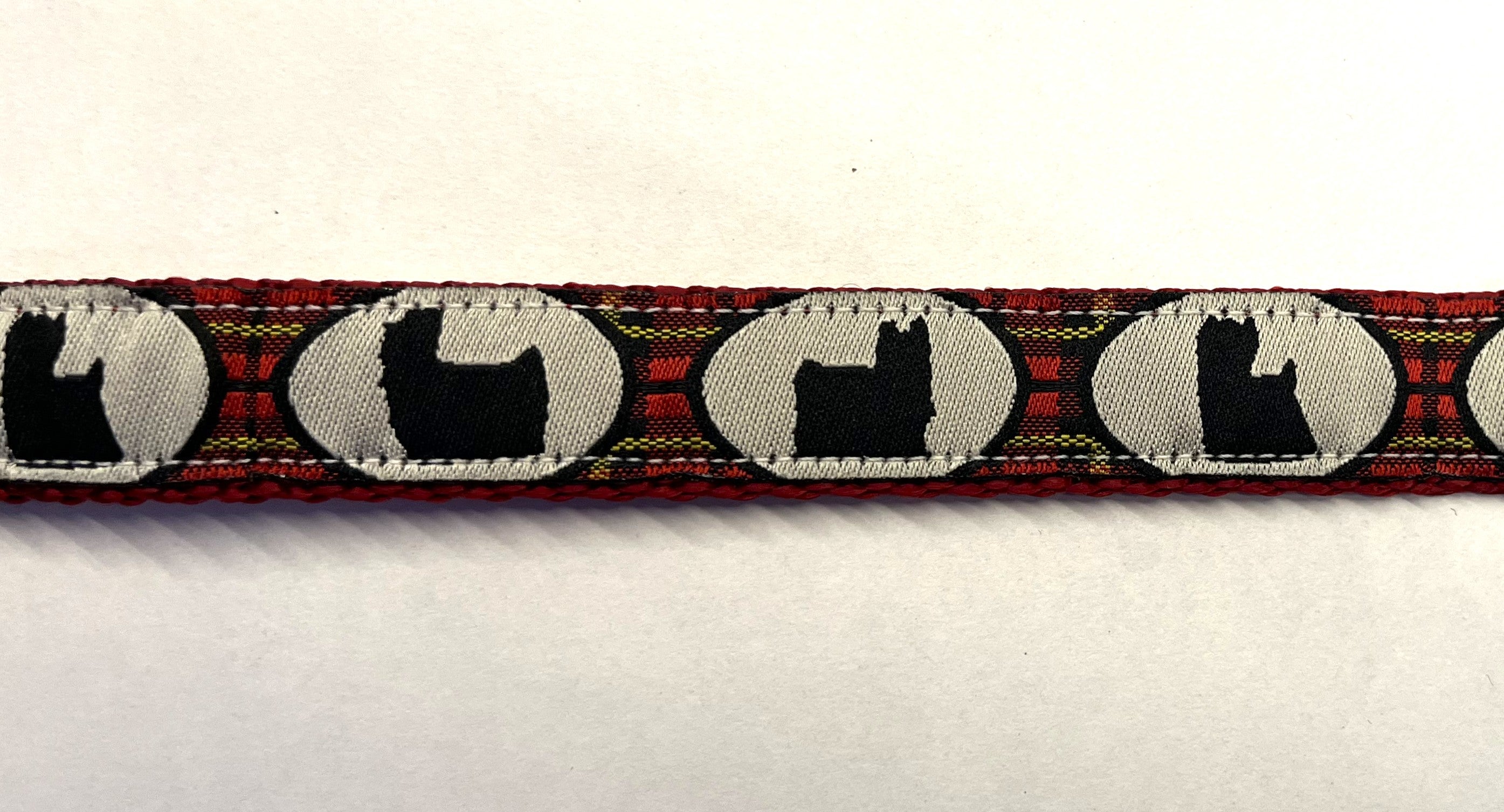 Plaid with Scottish Terrier Chain Martingale Collar 3/4