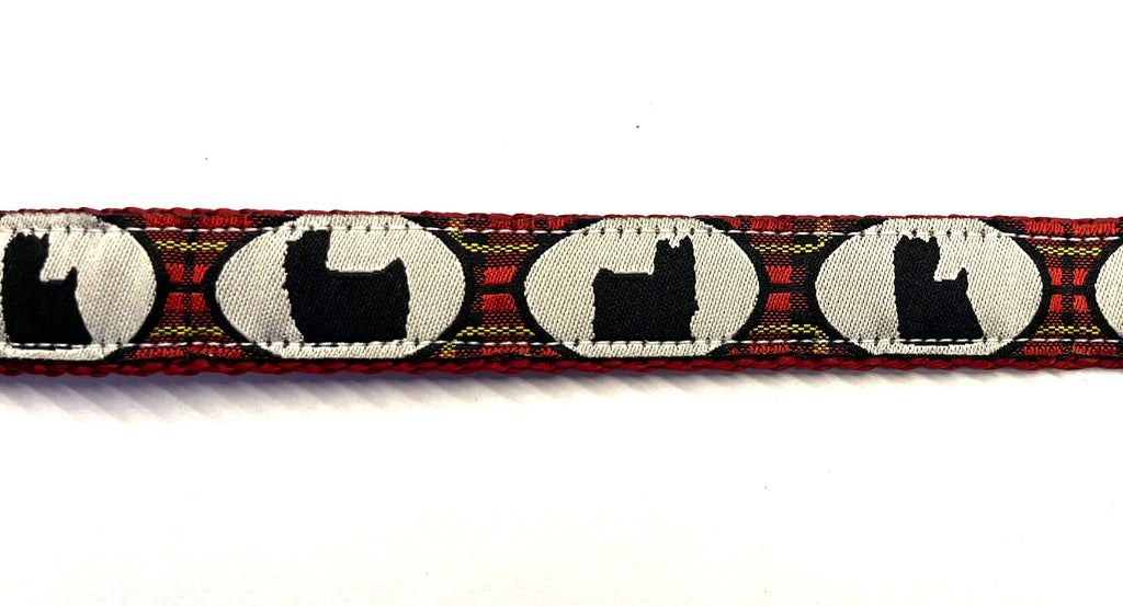 Plaid with Scottish Terrier Dog Collar 3/4