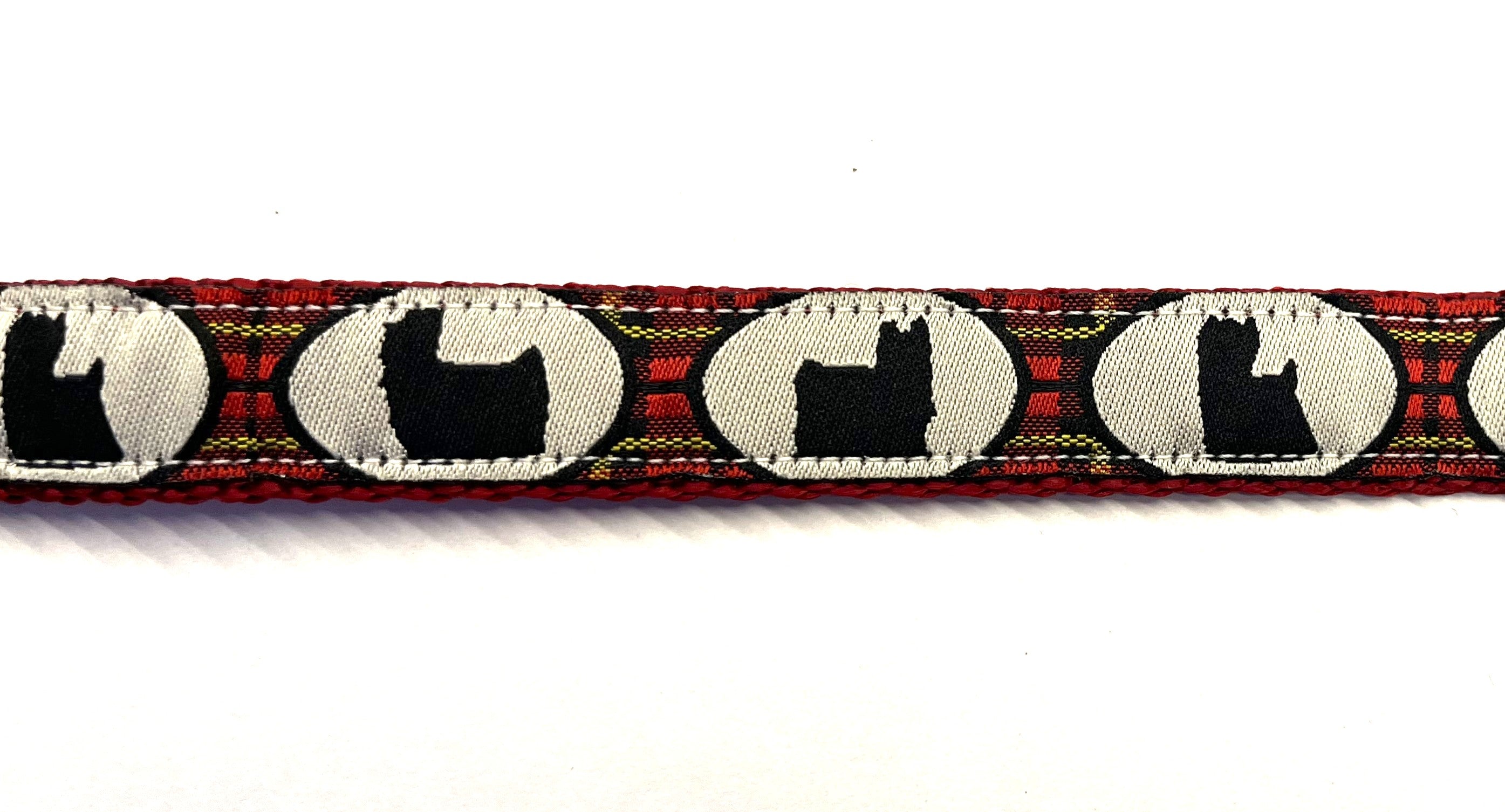 Plaid with Scottish Terrier Dog Collar 3/4